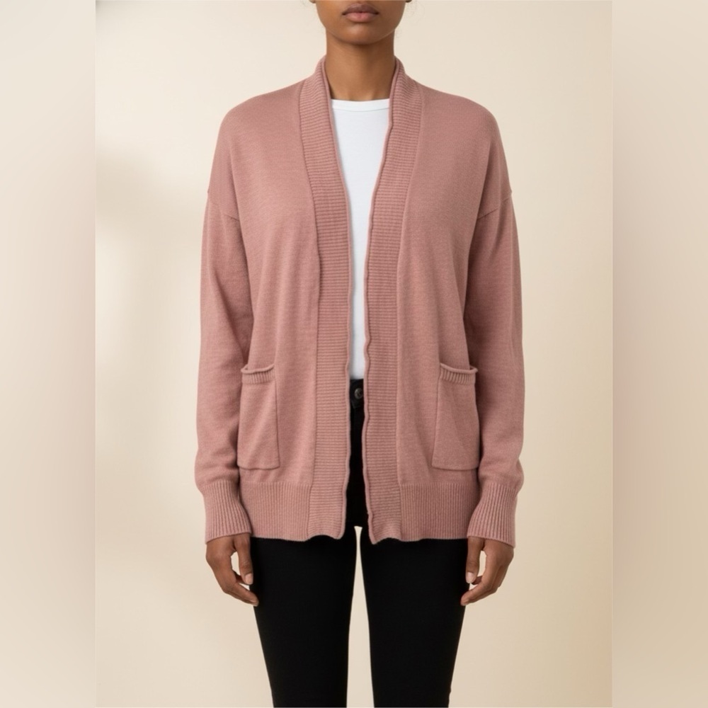 Madewell Bradley Rosewood Open Front Knit Cardigan Sweater Sz XS